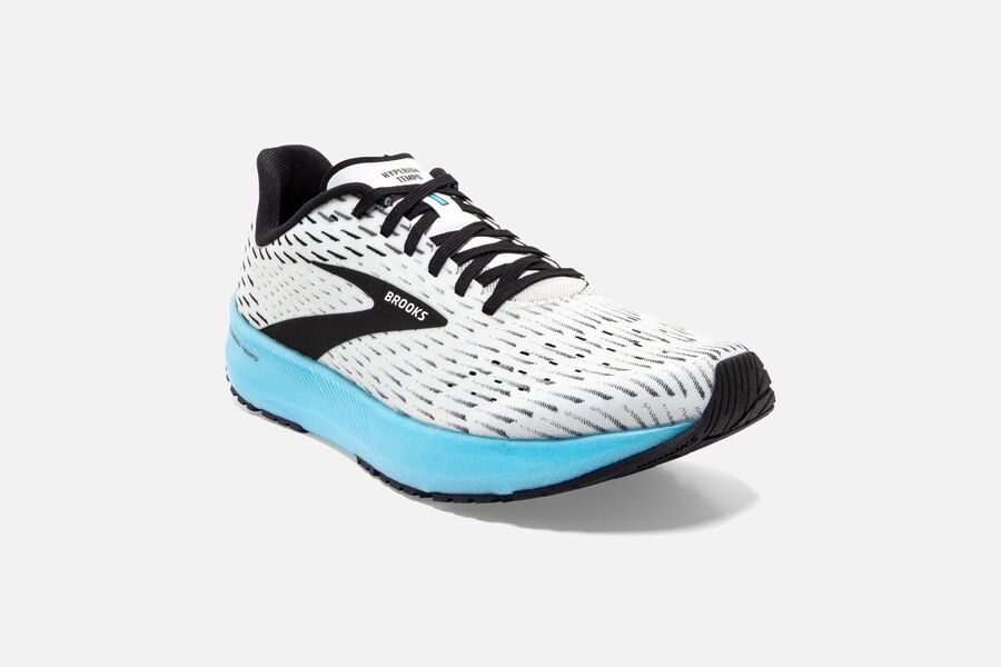 Brooks Hyperion Tempo Road Running Shoes - Womens - White/Black/Turquoise - SU9257360